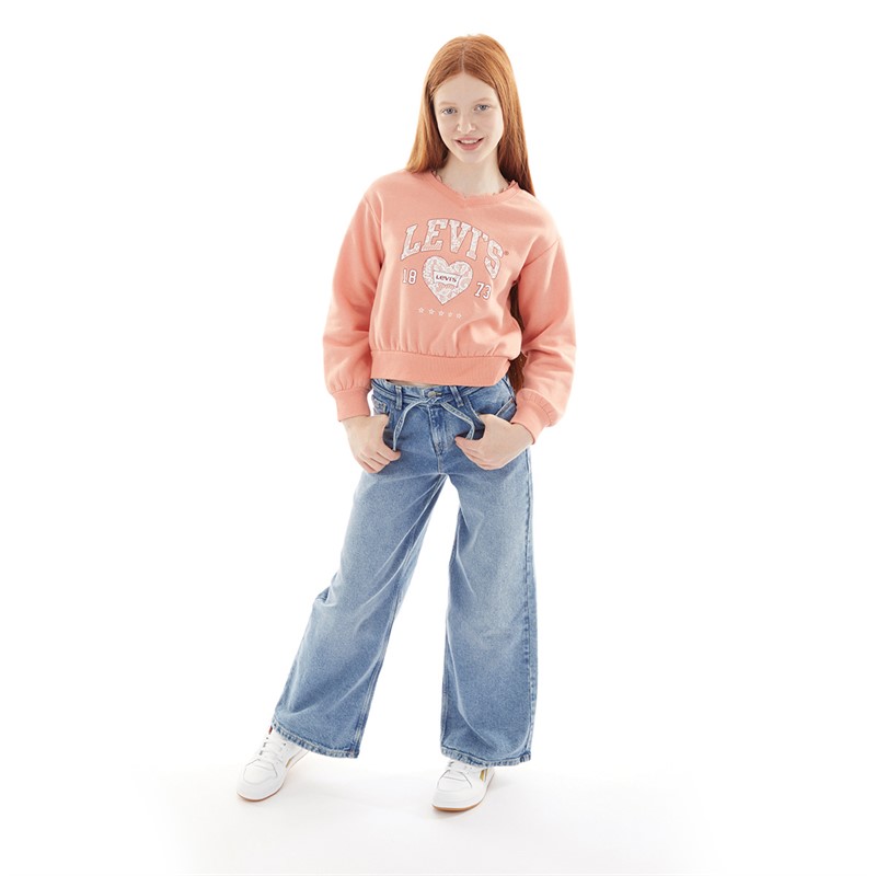 Levi's Girls Meet And Greet Lace Trim Sweatshirt Terra Cotta