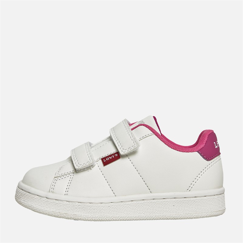 Girls Bell Mini Trainers White/Fuxia