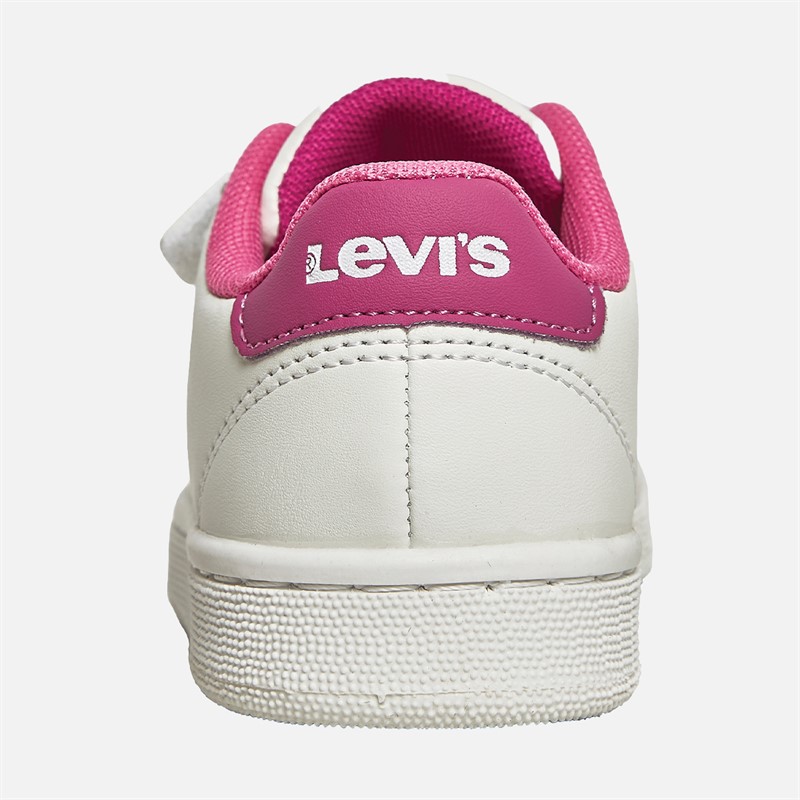 Girls Bell Mini Trainers White/Fuxia