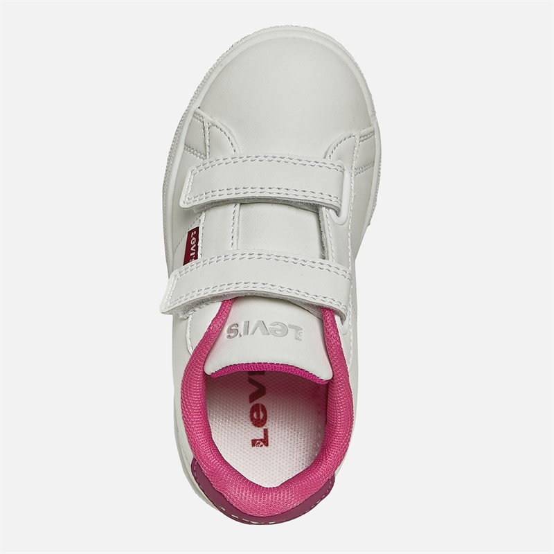 Girls Bell Mini Trainers White/Fuxia