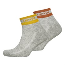 Levi's Mens Stripe Two Pack Mid Cut Socks Orange