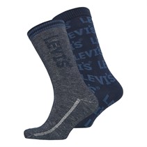 Levi's Mens Sun Faded Logo Two Pack Regular Cut Socks Blue Combo