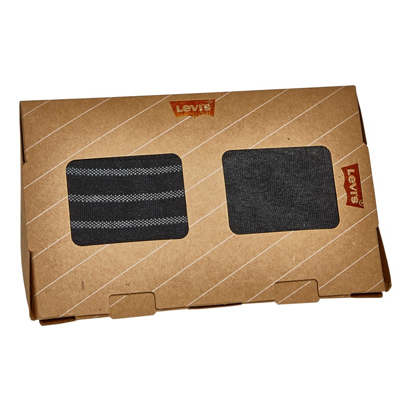 Levi's Mens Denim Fair Four Pack Regular Cut Socks With Gift Box Black Combo