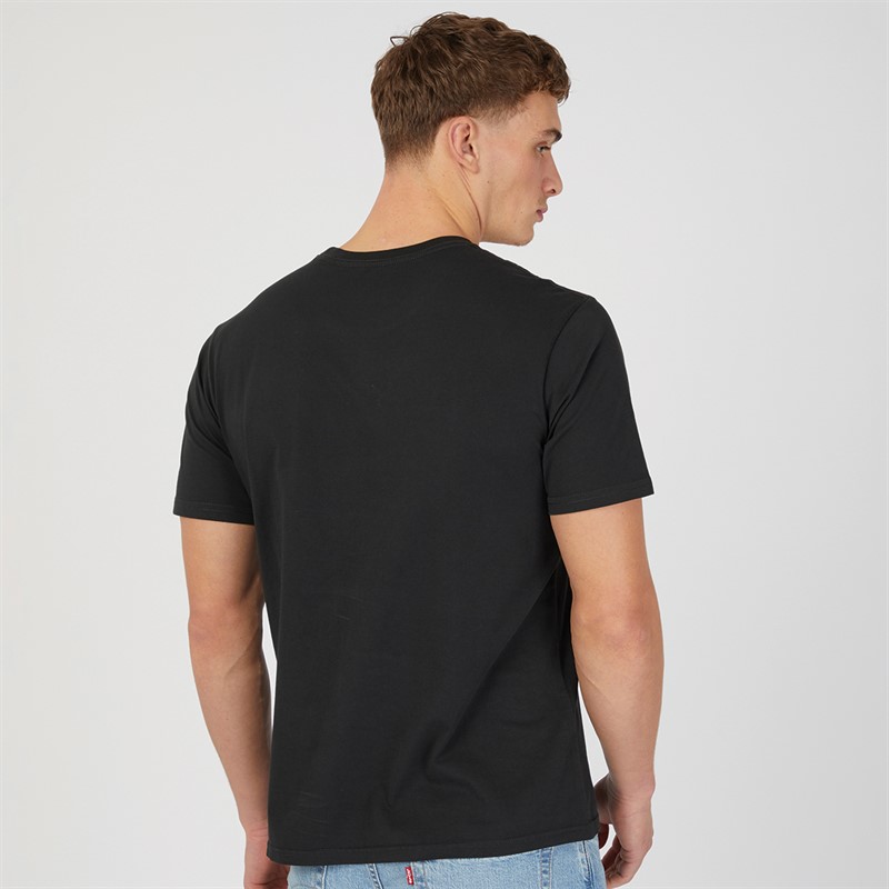 Levi's Mens Relaxed Fit T-Shirt Zigzag Headline Gd Caviar