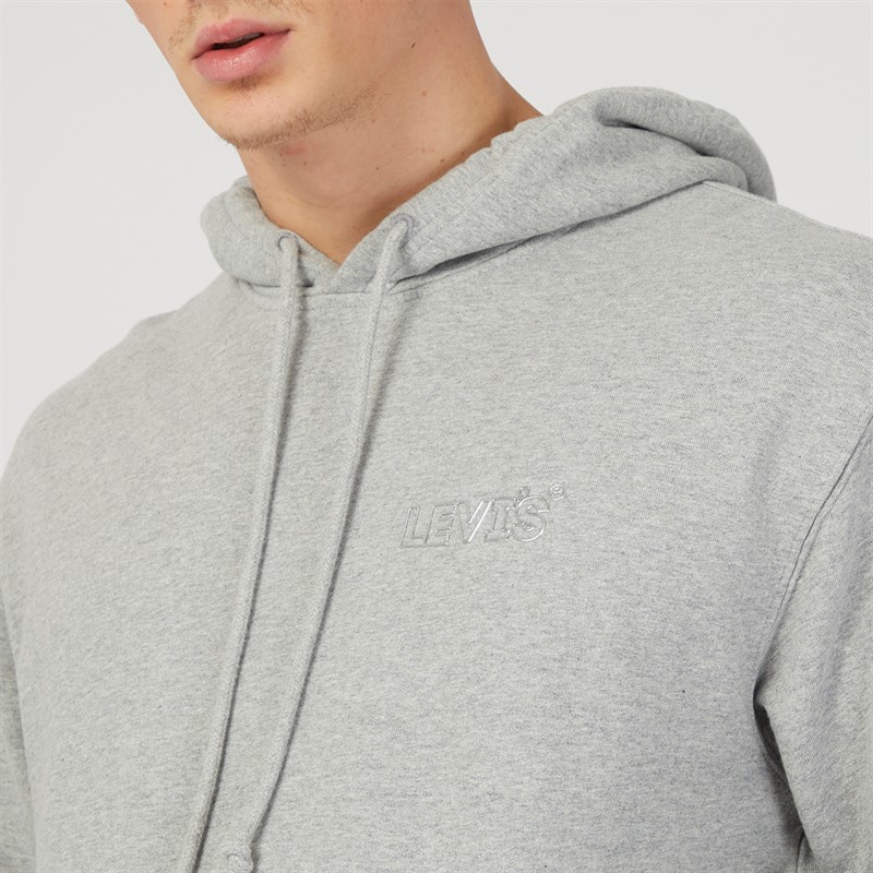 Levi's Mens Relaxed Fit Chrome Headline Hoodie Medium Heather Grey