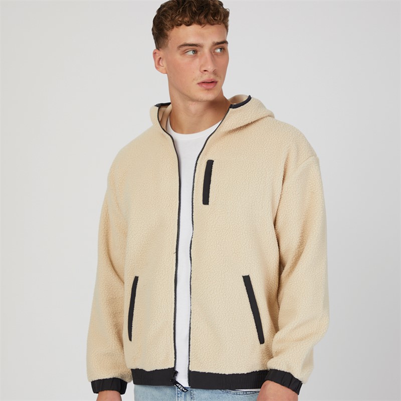 Levi's Mens Pop Hooded Sherpa Fleece Fog