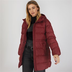 Buy Levi's Womens Hooded Midi Puffer Coat Syrah
