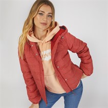 Levi's Womens Edie Packable Jacket Avery Geo BOSSa Nova Red