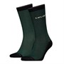 Levi's Mens Denim Slub Two Pack Regular Cut Socks Green/Black