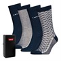 Levi's Mens Giftbox Denim Four Pack Regular Cut Socks Blue Combo