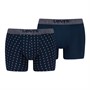 Levi's Mens Mini AOP Two Pack Boxer Briefs Blue Combo