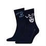 Levi's Mens Graphic Two Pack Short Cut Socks Blue Combo