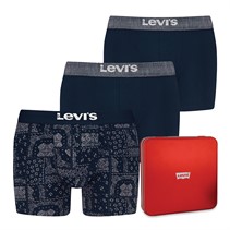 Levi's Mens Giftbox Denim Three Pack Boxer Briefs Blue Combo