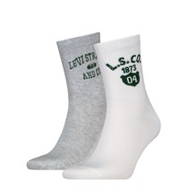 Levi's Mens Graphic Two Pack Short Cut Socks White Combo