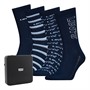 Levi's Mens Giftbox Logo Four Pack Regular Cut Socks Blue Combo