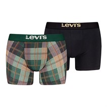 Levi's Mens Plaid AOP Two Pack Boxer Briefs Black/Green