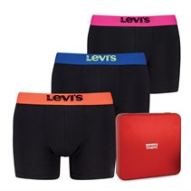 Levi's Mens Giftbox Neon Waistband Three Pack Boxer Briefs Mixed Colors