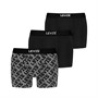 Levi's Mens Logo Three Pack Boxer Briefs With Giftbox Black/Grey
