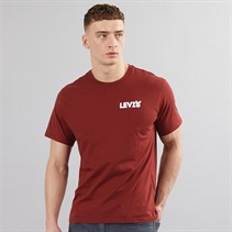 Levi's Mens Relaxed Fit T-Shirt Headline Logo Fired Brick