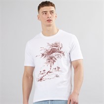 Levi's Mens Relaxed Fit T-Shirt Brin Palm Tree White