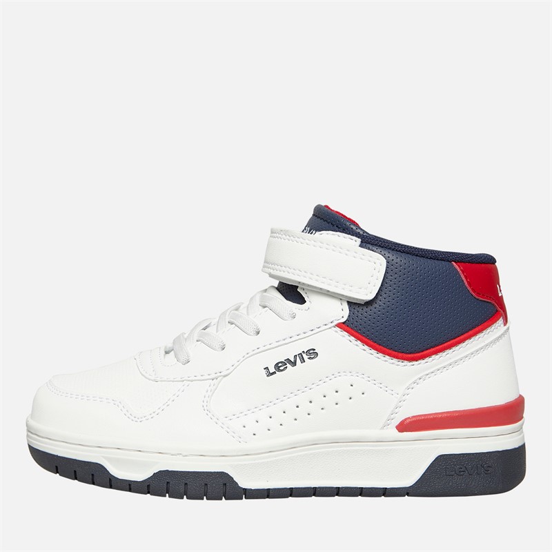 Levi's Kinder Dereck Hi Top Sneakers Weiß Marine Rot 0218