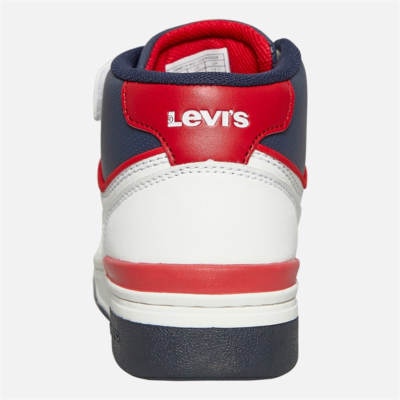Levi's Kinder Dereck Hi Top Sneakers Weiß Marine Rot 0218