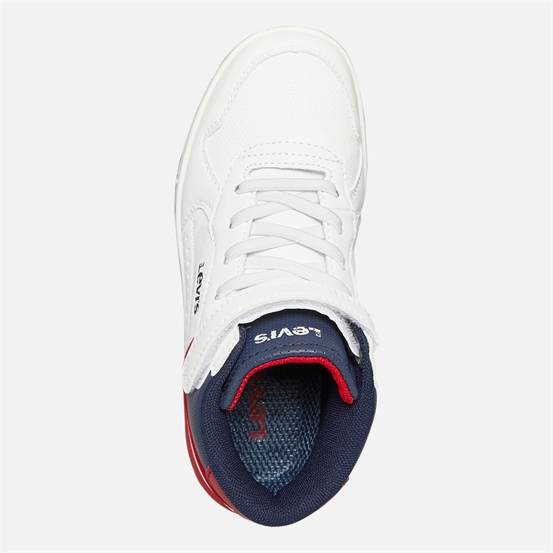 Levi's Kinder Dereck Hi Top Sneakers Weiß Marine Rot 0218