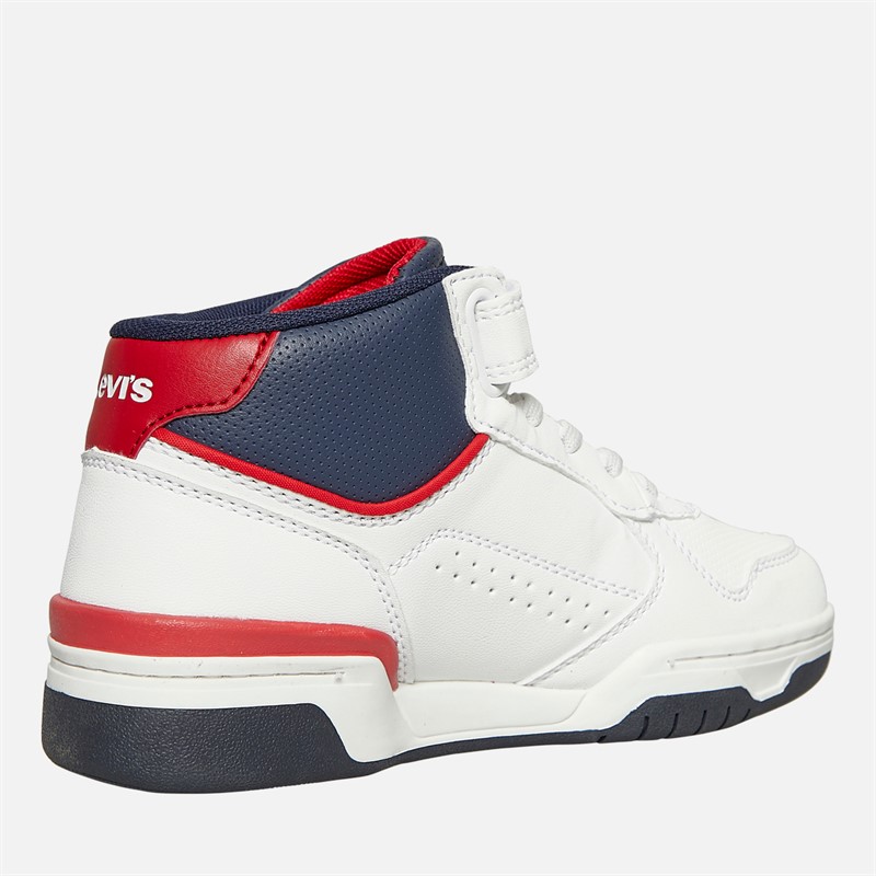 Levi's Kinder Dereck Hi Top Sneakers Weiß Marine Rot 0218