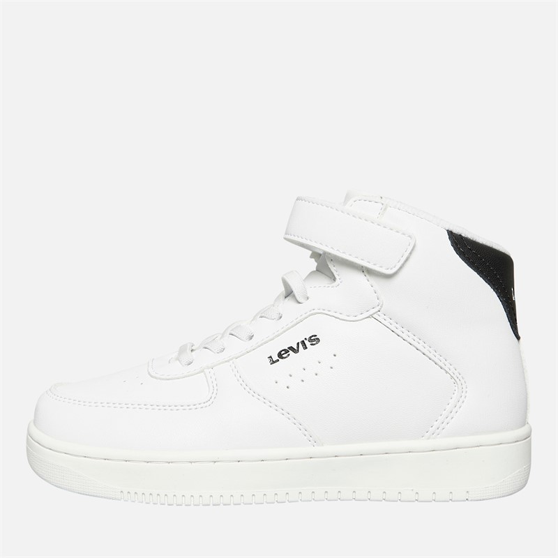 Levi's Kinder New Union Hi Top Turnschuhe Weiß Schwarz 0062