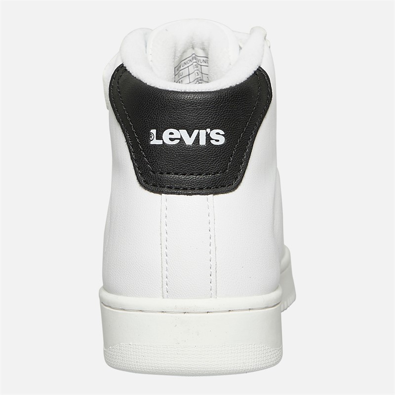 Levi's Kinder New Union Hi Top Turnschuhe Weiß Schwarz 0062