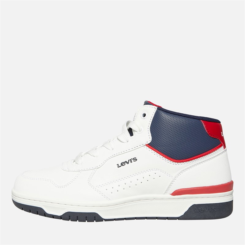 Levi's Junior Dereck Hi Top Sneaker Weiß Marine Rot 0218
