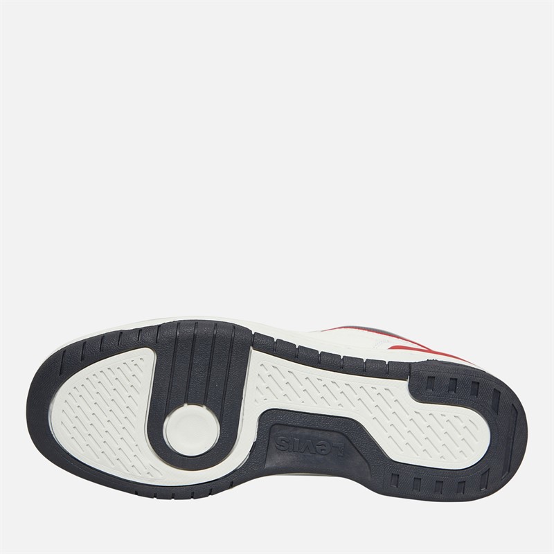 Levi's Junior Dereck Hi Top Sneaker Weiß Marine Rot 0218