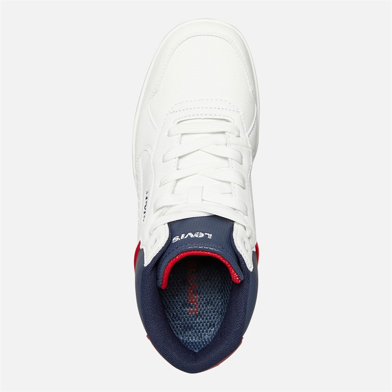 Levi's Junior Dereck Hi Top Sneaker Weiß Marine Rot 0218