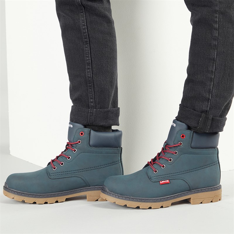 Levi's Boys New Forrest Lace Up Boots Navy - Size 38