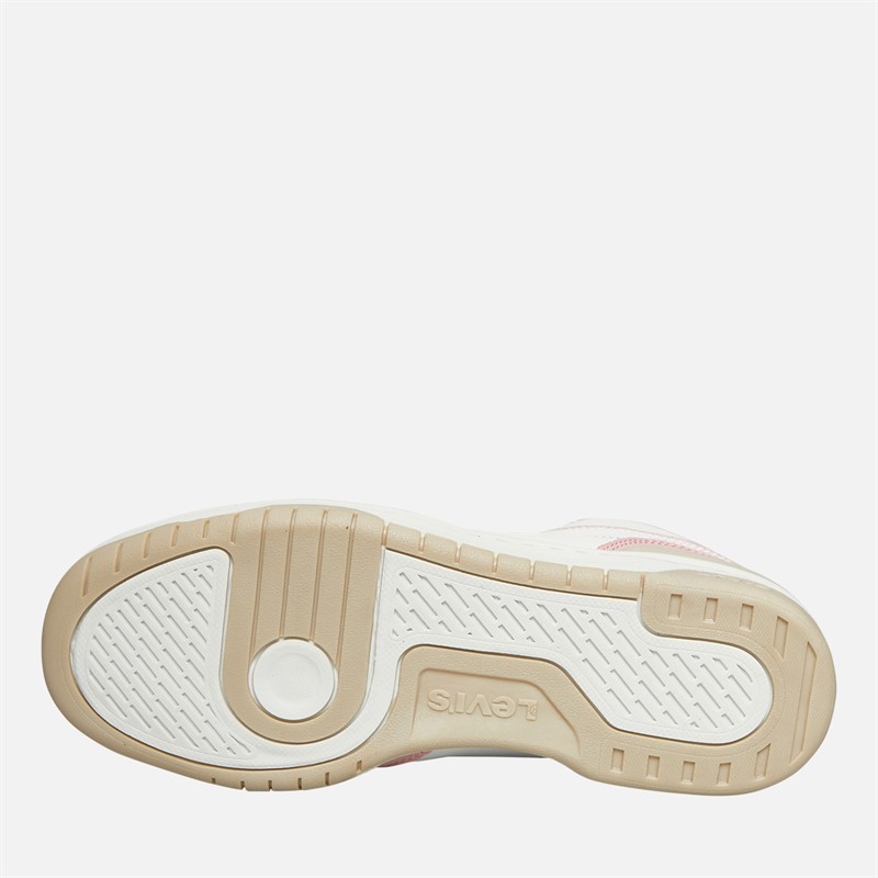 Levi's Junior Girls Dereck Mid Trainers White/Pastel Pink