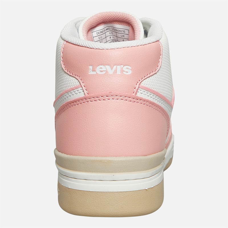 Levi's Junior Girls Dereck Mid Trainers White/Pastel Pink