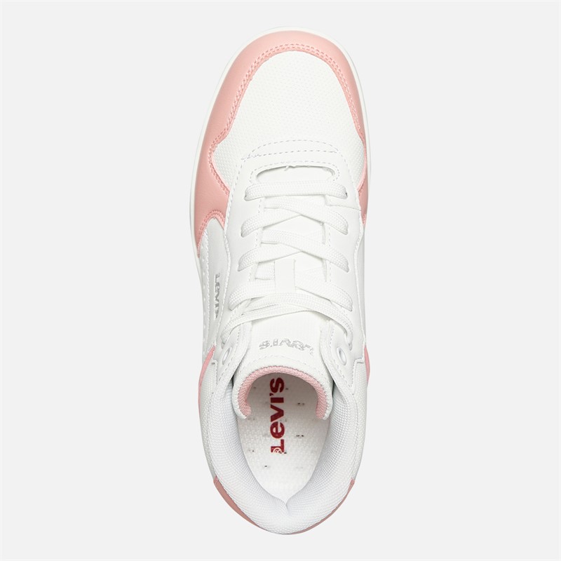 Levi's Junior Girls Dereck Mid Trainers White/Pastel Pink