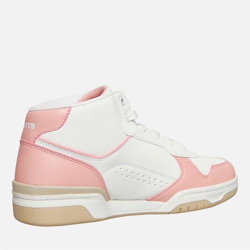 Levi's Junior Girls Dereck Mid Trainers White/Pastel Pink