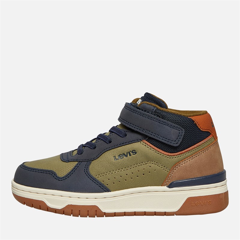Levi's Boys Dereck Mid Trainers Navy/Khaki/Light Brown