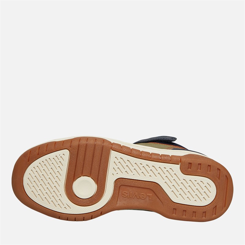 Levi's Boys Dereck Mid Trainers Navy/Khaki/Light Brown