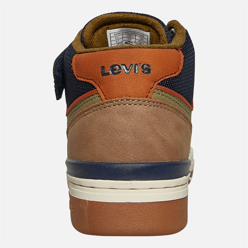 Levi's Boys Dereck Mid Trainers Navy/Khaki/Light Brown