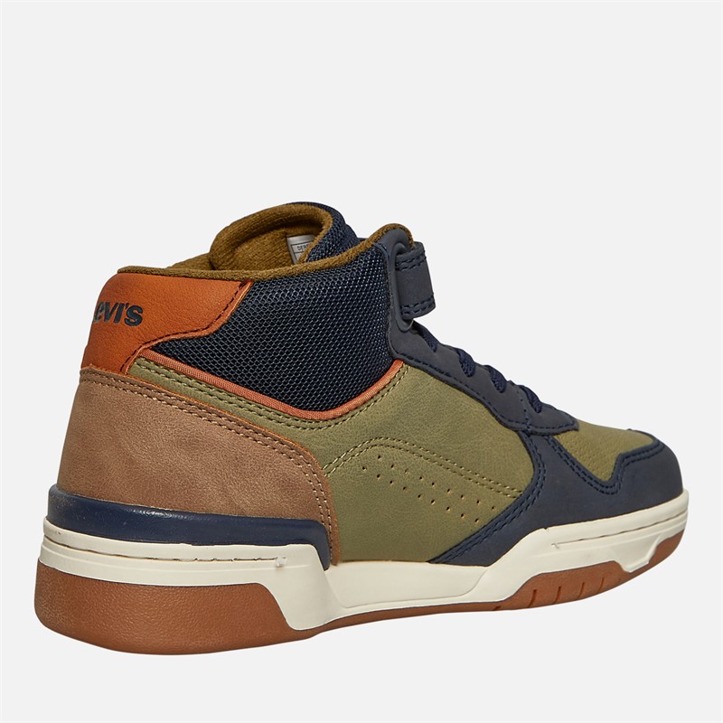 Levi's Boys Dereck Mid Trainers Navy/Khaki/Light Brown