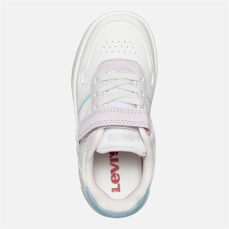 Levi's Girls Kick Mini Trainers White/Lilac/Blue
