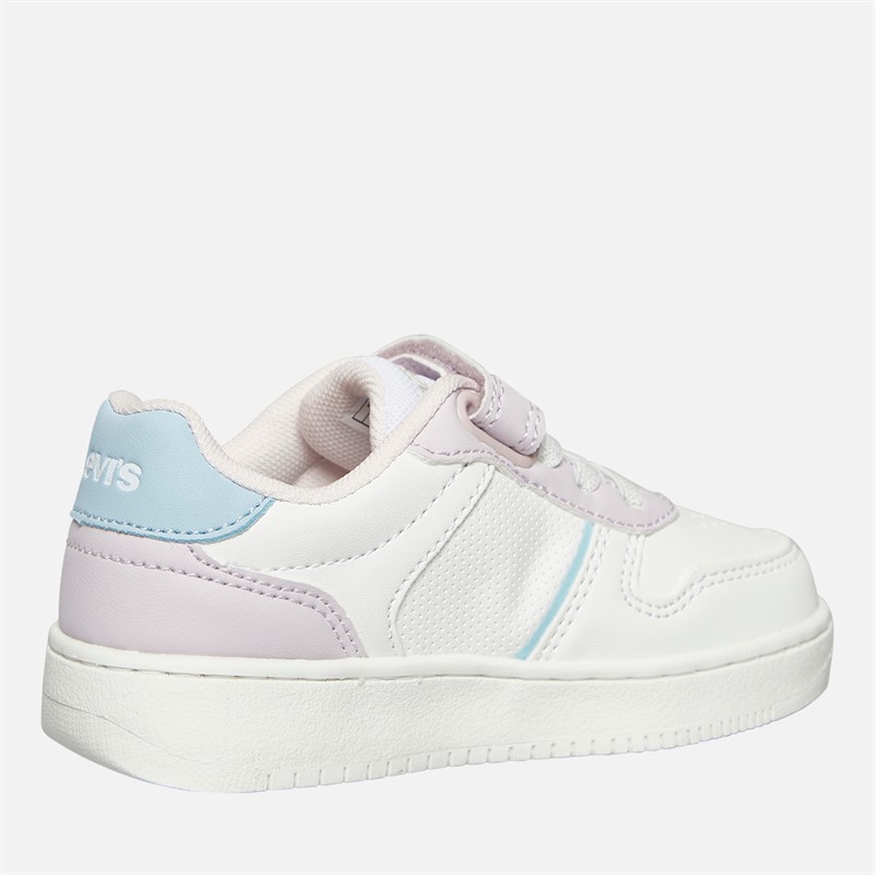 Levi's Girls Kick Mini Trainers White/Lilac/Blue