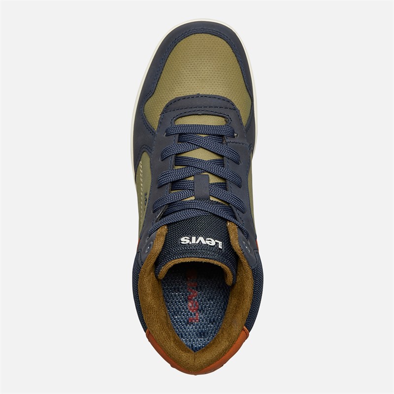 Levi's Junior Boys Dereck Mid Trainers Navy/Khaki/Light Brown