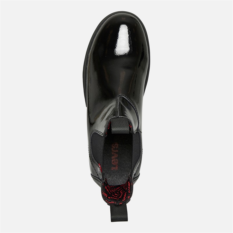 Levi's Junior Girls Oliver Chelsea Boots Black Shiny