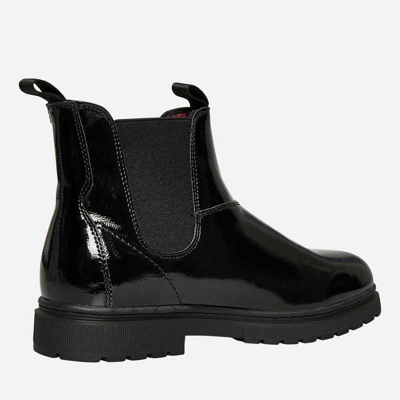 Levi's Junior Girls Oliver Chelsea Boots Black Shiny