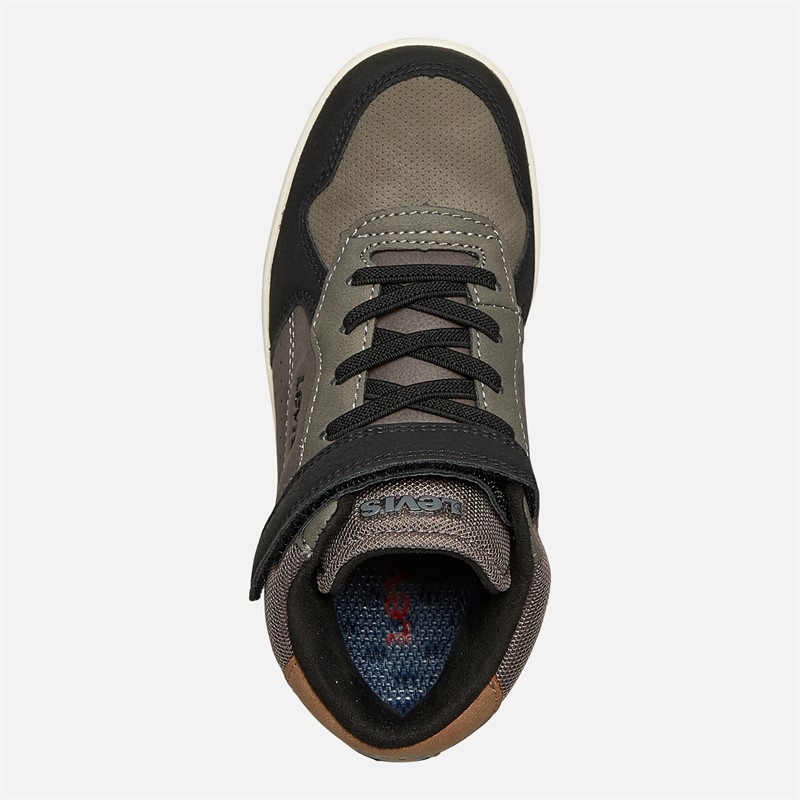 Levi's Boys Dereck Mid Trainers Black/Dark Taupe/Grey/Light Brown