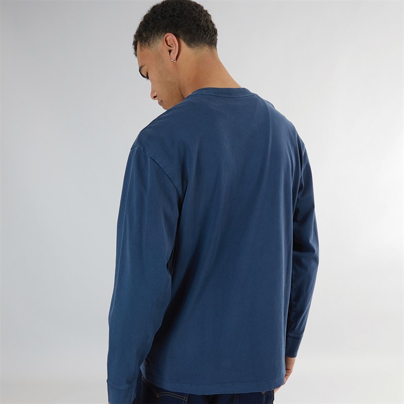 Levi's Heren Graphic Authentic T-Shirt LS & Co Collegiate LS GD Dress Blues