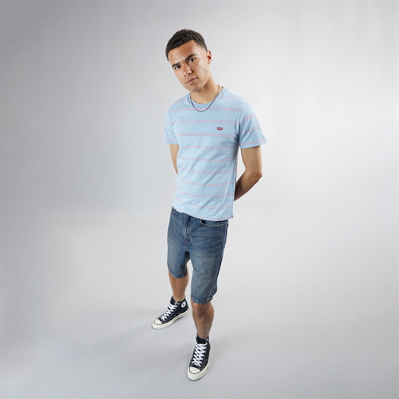 Levi's Herre Original HM T-Shirt Seaside Stribe Blød Chambray